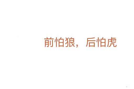 前怕狼，后怕虎